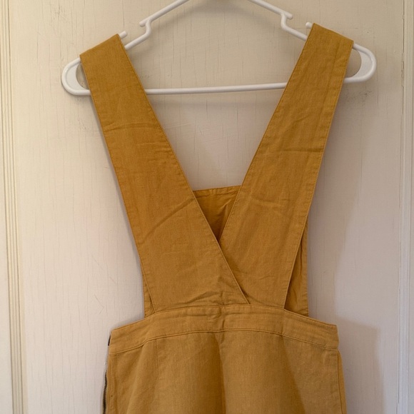 Zara Linen/Cotton Mustard Jumpsuit with Button Detail - Picture 4 of 9